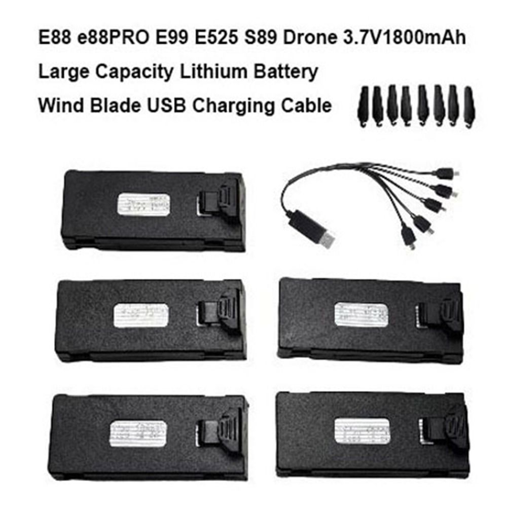 Eachine Drone E010 - Batteria al litio nera 3.7V1800mAh Cavo